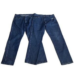 Red Kap Lot (2) Mens Straight Leg Workwear Jeans Blue 38x32 (tag 40x34) PD60PW5